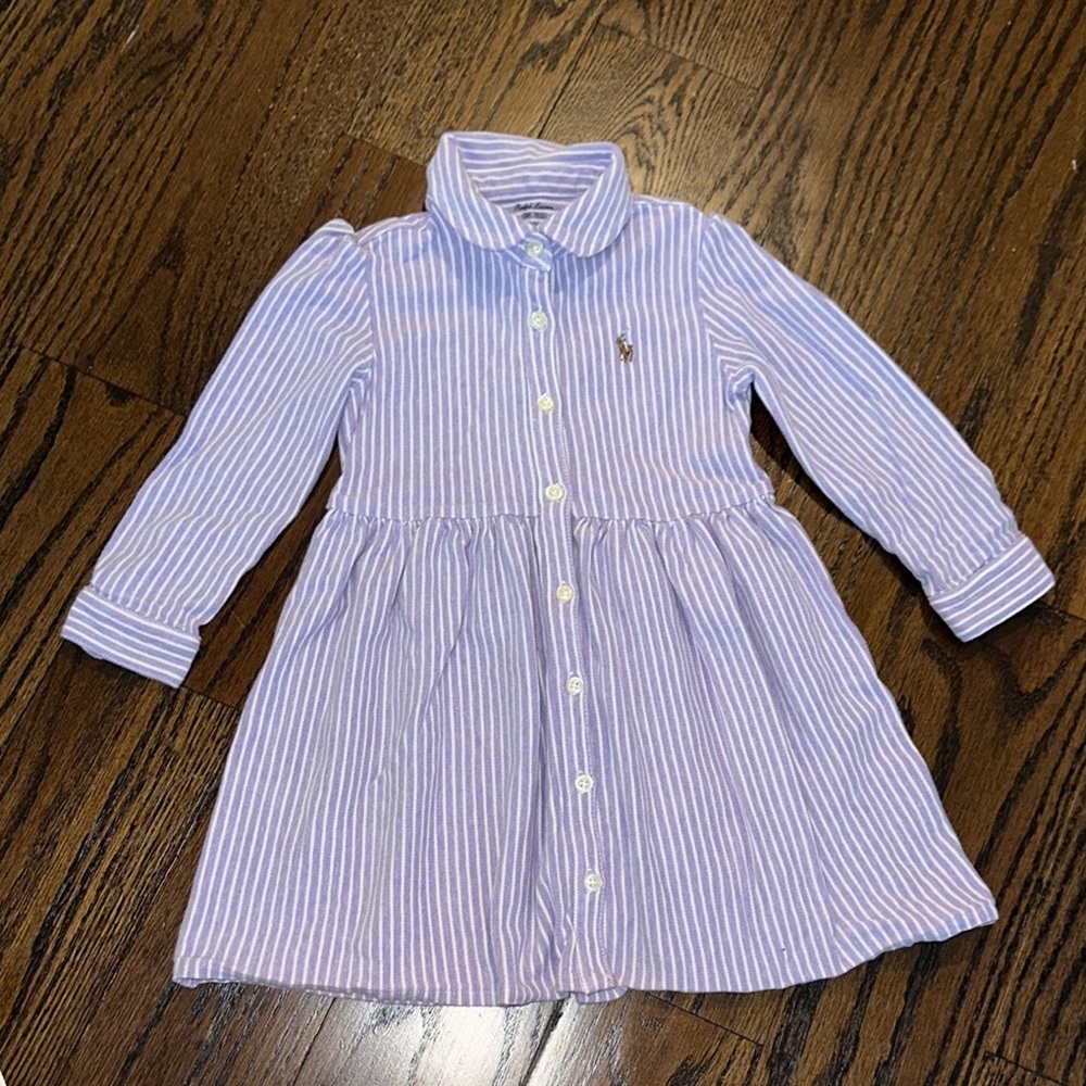 Ralph Lauren Striped Purple polo dress